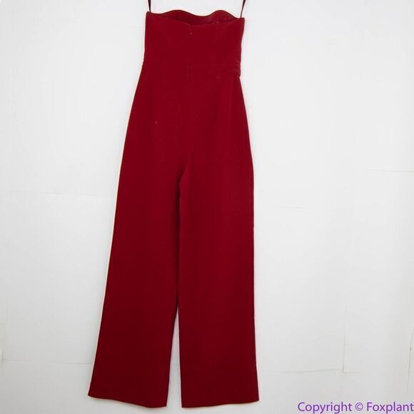 NEW white house black market Wine Red Convertible Split Leg Jumpsuit 00 - Picture 6 of 16